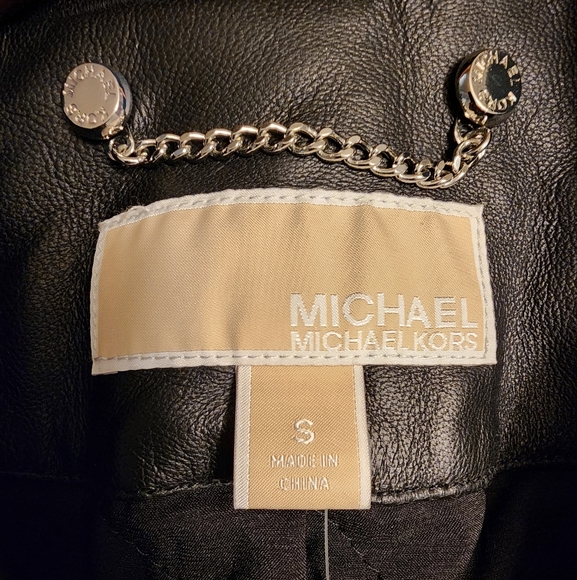 NWT Michael Kors Black Leather Moto Motorcycle Jacket Size Small - Picture 9 of 16